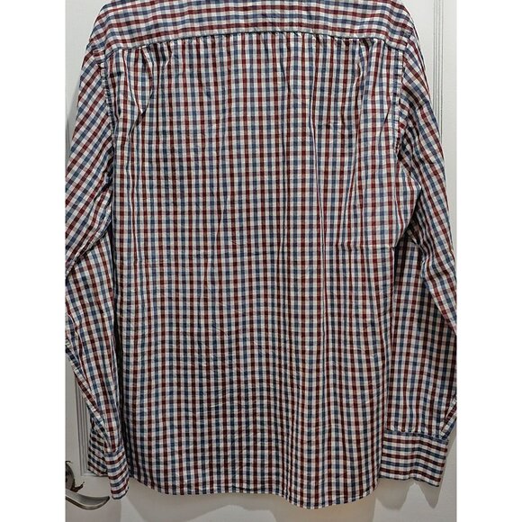 J.Crew Mens Button-Down Red & Blue Gingham Shirt Long Sleeve Cotton Slim Fit Cas - Picture 9 of 12